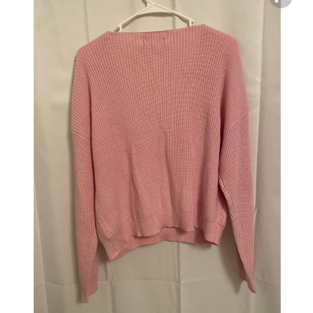 Pink sweater with deep neck swoop from Lulus - Picture 2 of 2